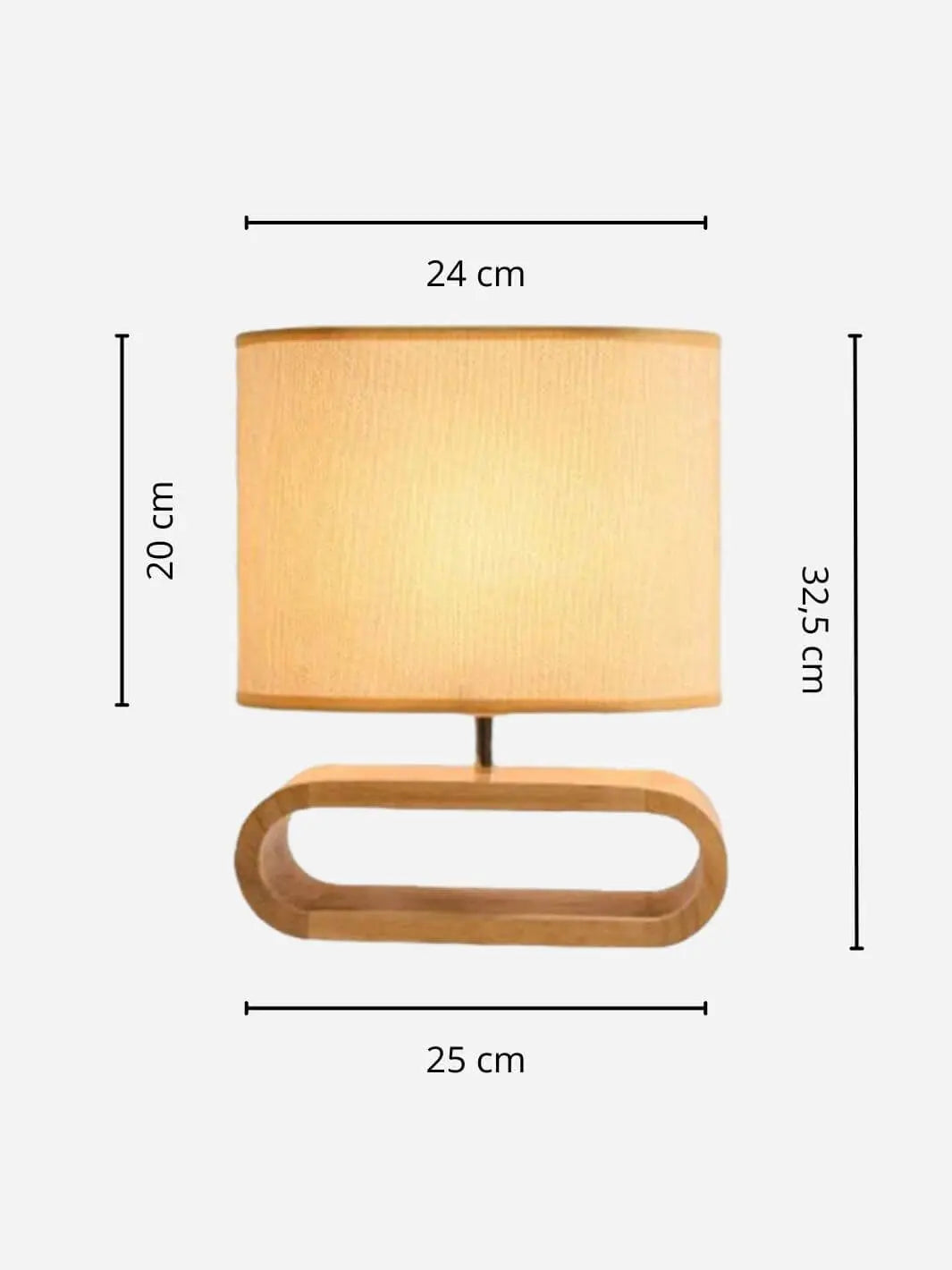 Lampe de chevet Design <br> Scandinave en bois avec cotes solampe.com