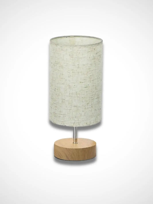 Lampe de chevet <br> Abat jour cylindrique bois solampe.com