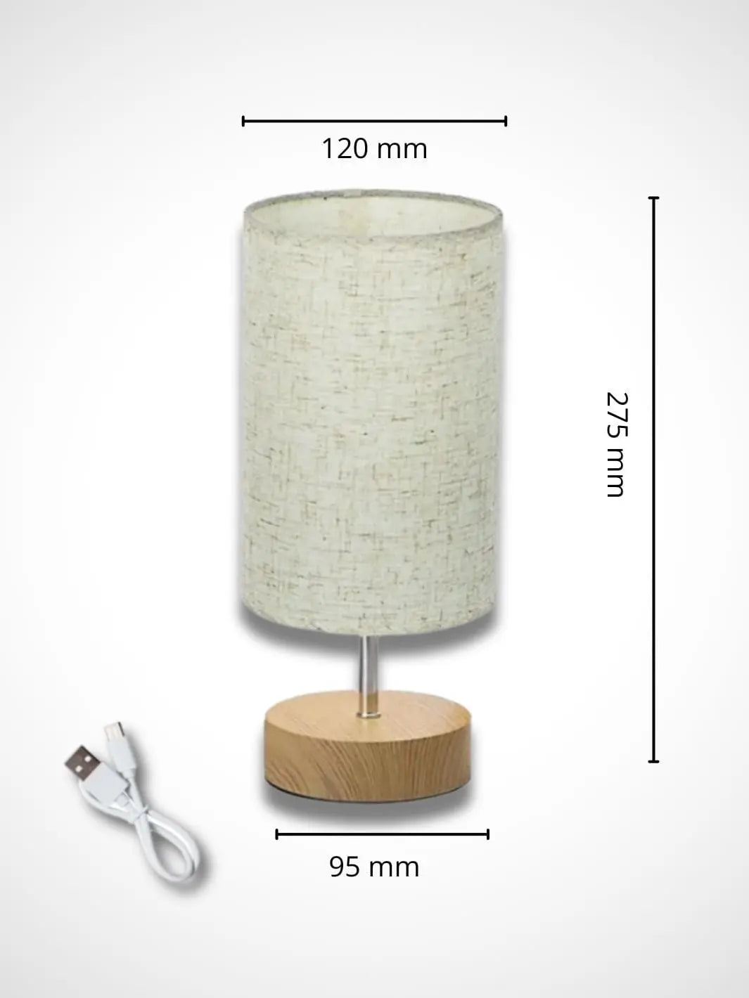 Lampe de chevet <br> Abat jour cylindrique bois solampe.com