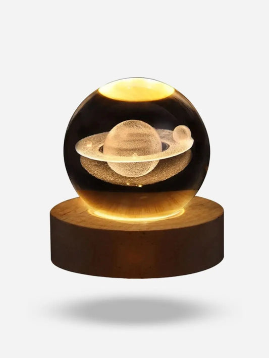 Lampe de chevet <br>  Boule Cristal Saturne solampe.com