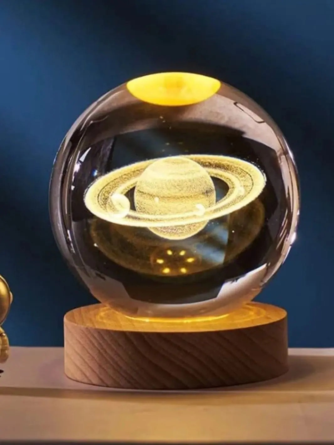 Lampe de chevet <br>  Boule Cristal Saturne solampe.com