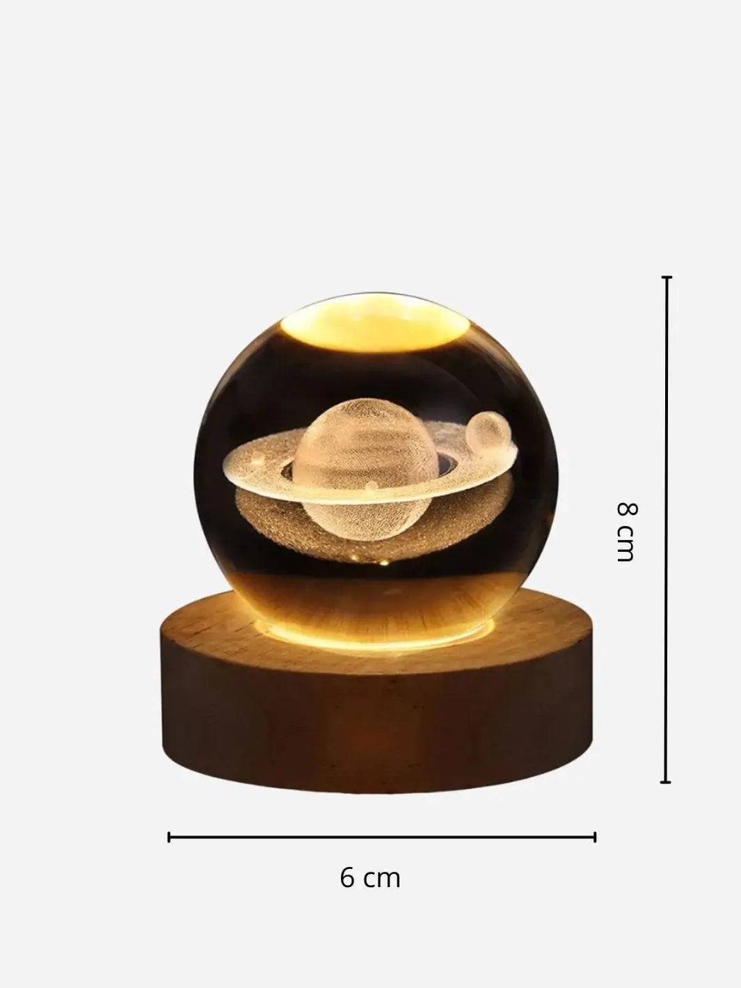 Lampe de chevet <br>  Boule Cristal Saturne solampe.com