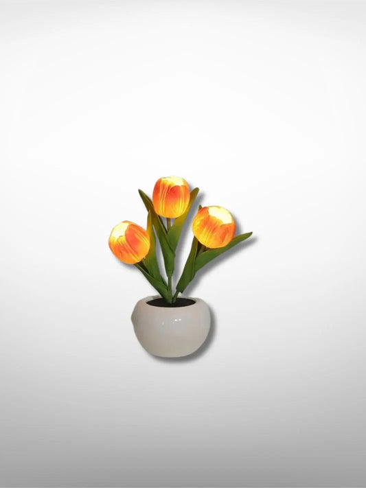 Lampe de chevet <br> Bouquet de Tulipes Oranges solampe.com