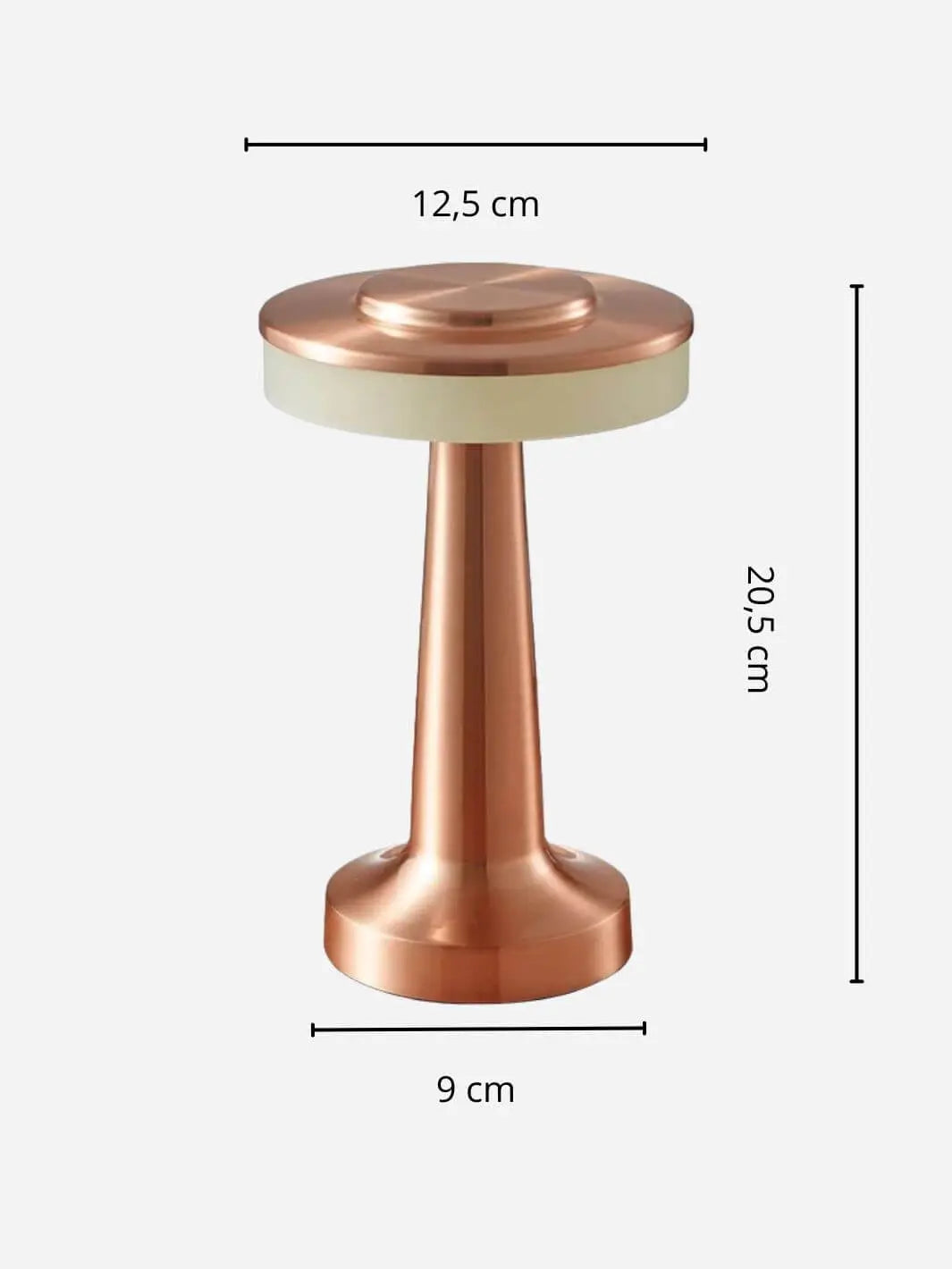 Lampe de chevet tactile Disque d'or rose avec cotes solampe.com