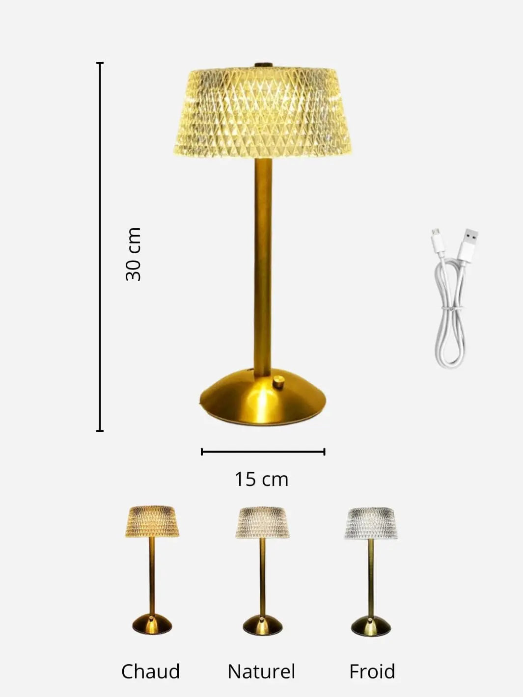 Lampe de chevet <br> La Touche de Cristal solampe.com