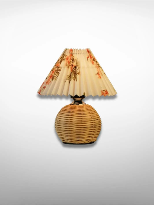 Lampe de chevet <br> Lueur de Rotin Fleurie solampe.com