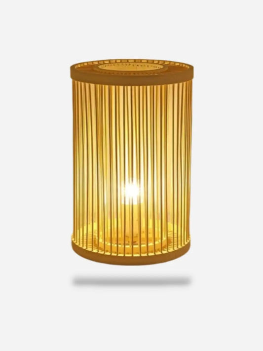 Lampe de chevet <br> la Lanterne de Bambou cylindre solampe.com