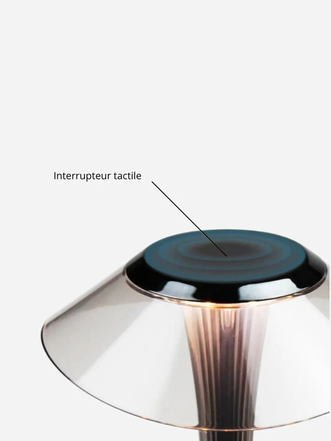 Lampe de chevet <br> le Design Taille Fine argentée solampe.com