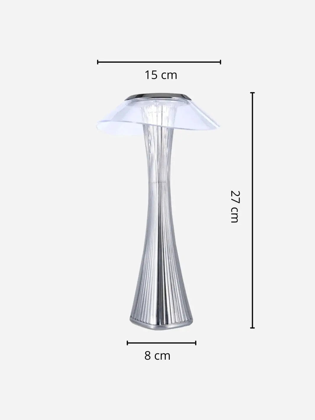 Lampe de chevet <br> le Design Taille Fine argentée solampe.com