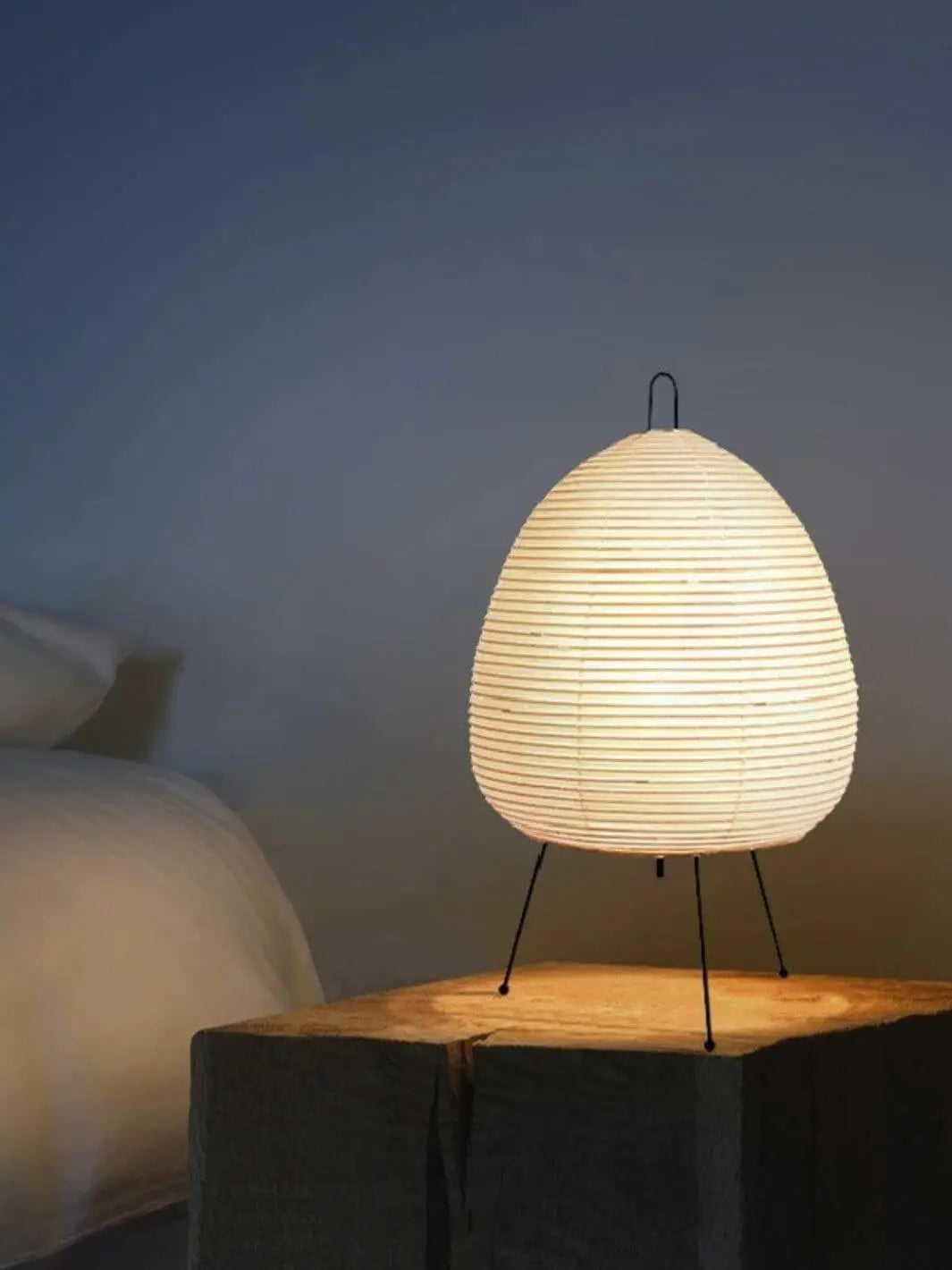 Lampe de chevet japonaise <br> papier de riz solampe.com