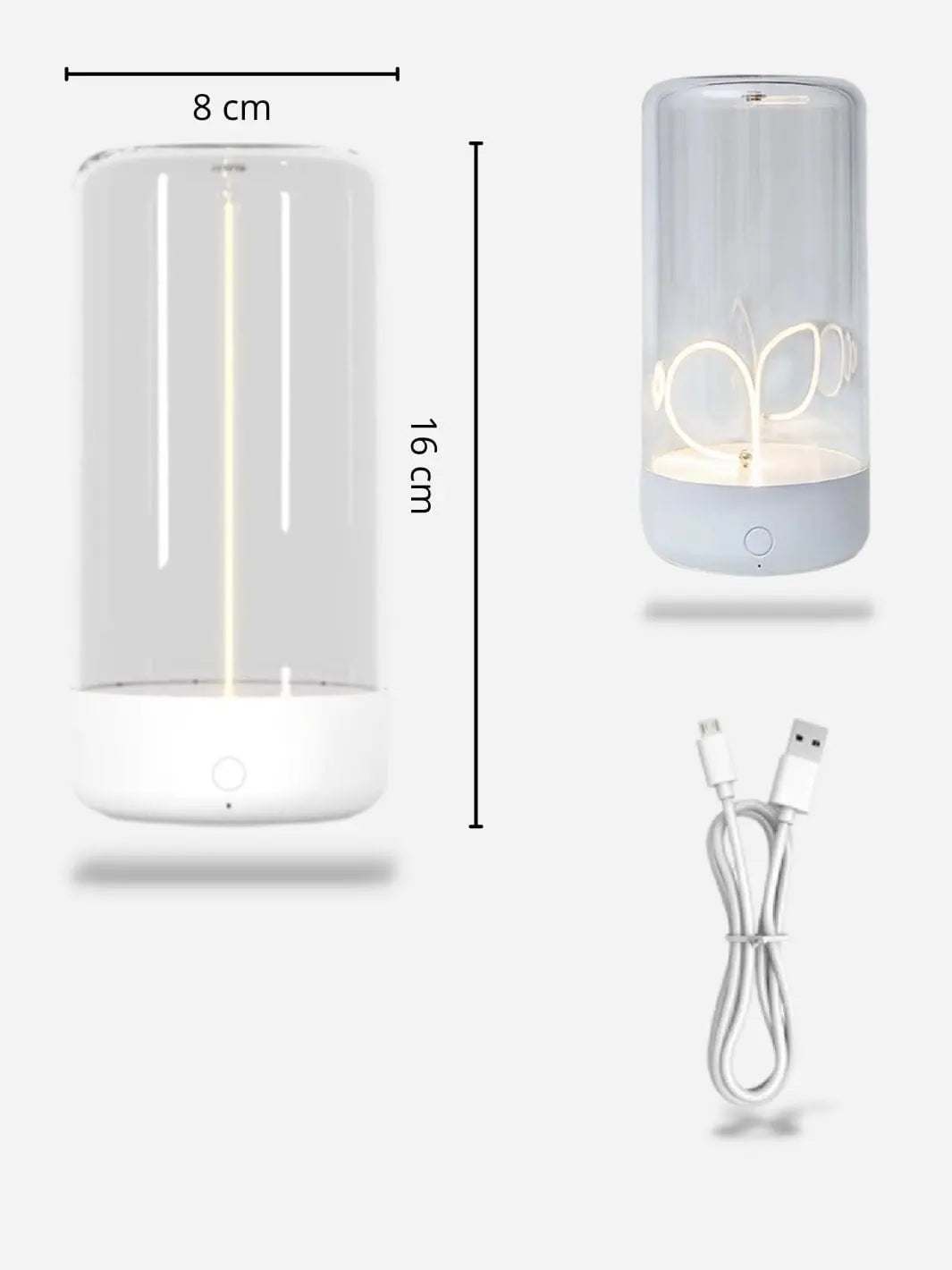 Lampe de chevet sans fil <br> Filament Magnétique blanc solampe.com