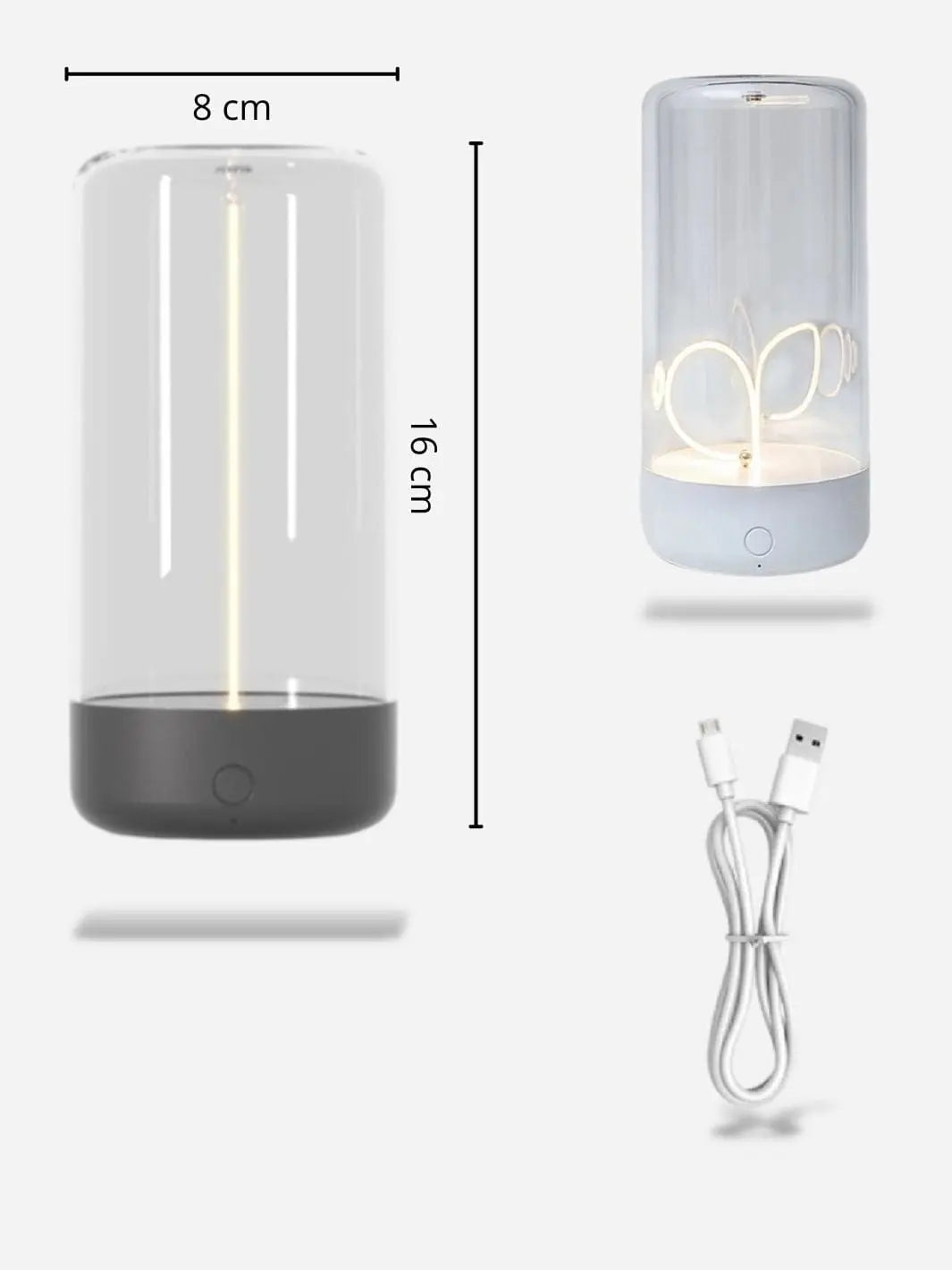 Lampe de chevet sans fil <br> Filament Magnétique gris solampe.com