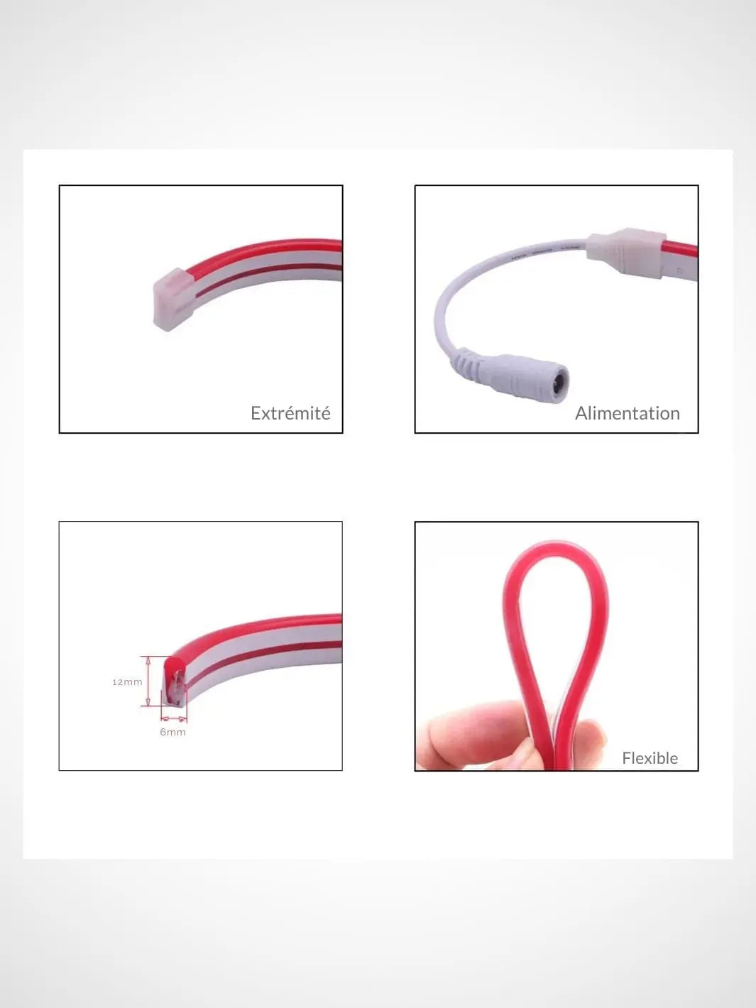 Néon LED <br> flexible et décoratif rouge solampe.com