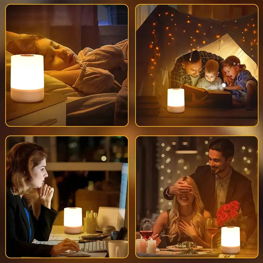 USB plug-in Power LED Touch Night Light Warm Sleeping Lamp Eye protection Reading Bedside Table Lamp Home Children Room Bedroom solampe.com